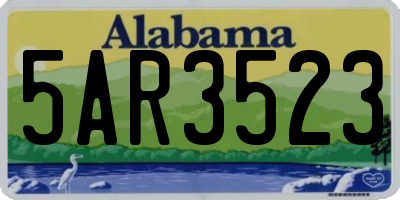 AL license plate 5AR3523