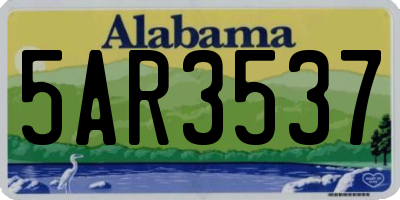 AL license plate 5AR3537
