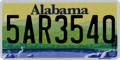 AL license plate 5AR3540