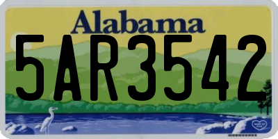 AL license plate 5AR3542
