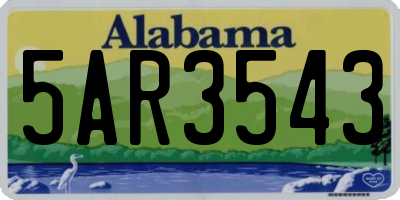 AL license plate 5AR3543