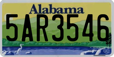 AL license plate 5AR3546