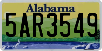 AL license plate 5AR3549