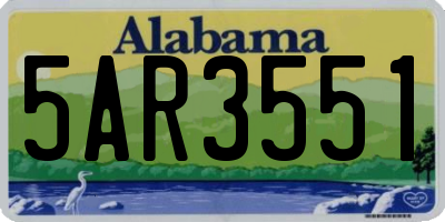 AL license plate 5AR3551