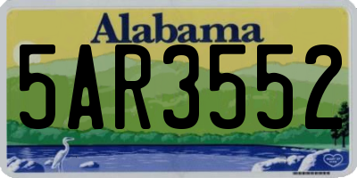 AL license plate 5AR3552