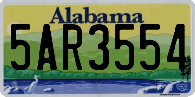 AL license plate 5AR3554