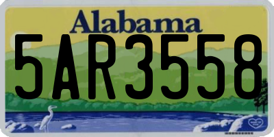 AL license plate 5AR3558