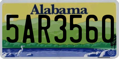 AL license plate 5AR3560