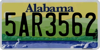 AL license plate 5AR3562
