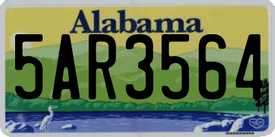 AL license plate 5AR3564