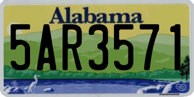 AL license plate 5AR3571