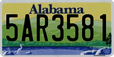 AL license plate 5AR3581