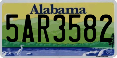 AL license plate 5AR3582