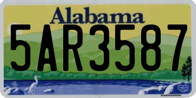 AL license plate 5AR3587