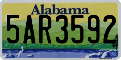 AL license plate 5AR3592
