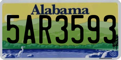 AL license plate 5AR3593