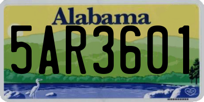 AL license plate 5AR3601