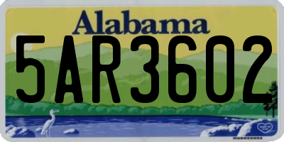 AL license plate 5AR3602