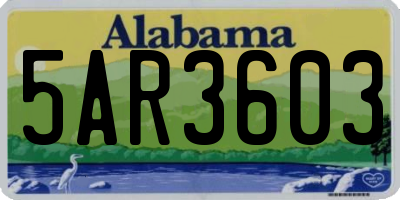 AL license plate 5AR3603