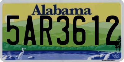 AL license plate 5AR3612