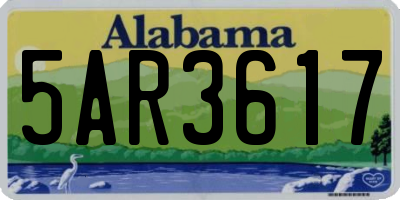 AL license plate 5AR3617