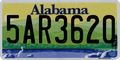 AL license plate 5AR3620