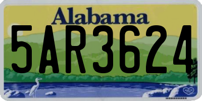 AL license plate 5AR3624