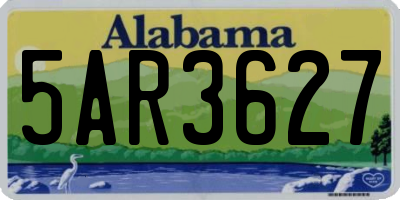 AL license plate 5AR3627