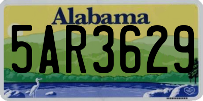 AL license plate 5AR3629