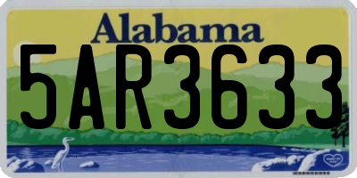 AL license plate 5AR3633