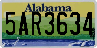 AL license plate 5AR3634