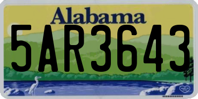 AL license plate 5AR3643