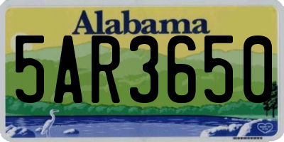 AL license plate 5AR3650