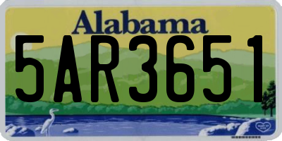 AL license plate 5AR3651