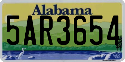 AL license plate 5AR3654