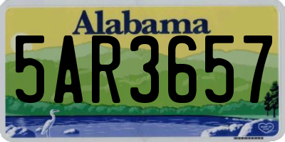 AL license plate 5AR3657