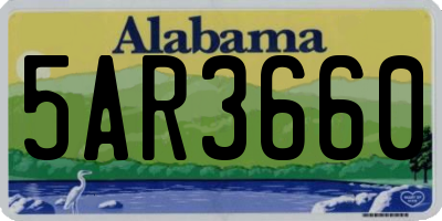AL license plate 5AR3660