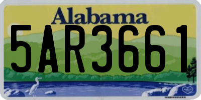 AL license plate 5AR3661
