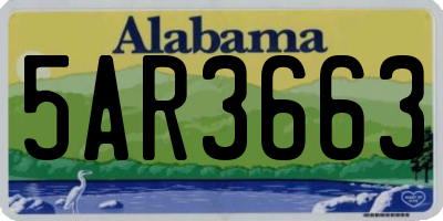 AL license plate 5AR3663