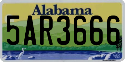 AL license plate 5AR3666