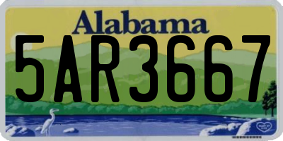 AL license plate 5AR3667