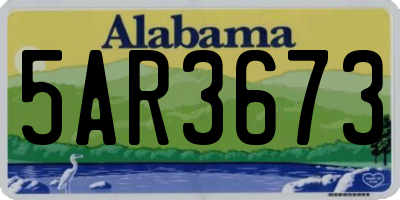 AL license plate 5AR3673