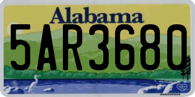 AL license plate 5AR3680