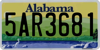AL license plate 5AR3681