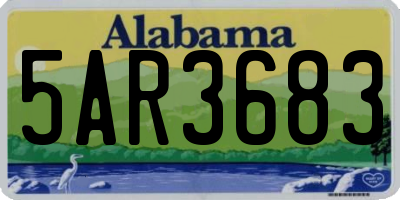 AL license plate 5AR3683