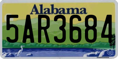 AL license plate 5AR3684