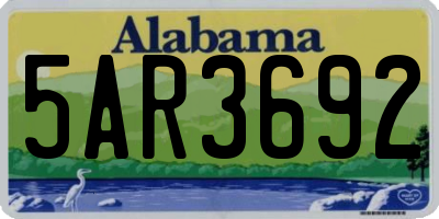 AL license plate 5AR3692