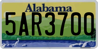 AL license plate 5AR3700