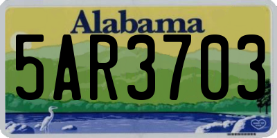AL license plate 5AR3703