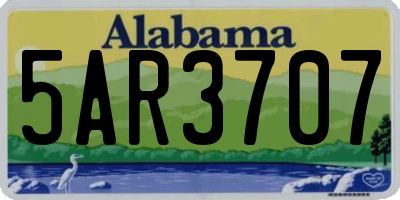 AL license plate 5AR3707